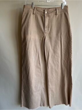 MNG Catherine Canvas Pants Jeans Khaki Sz 8 Women’s EUC Tan Beige